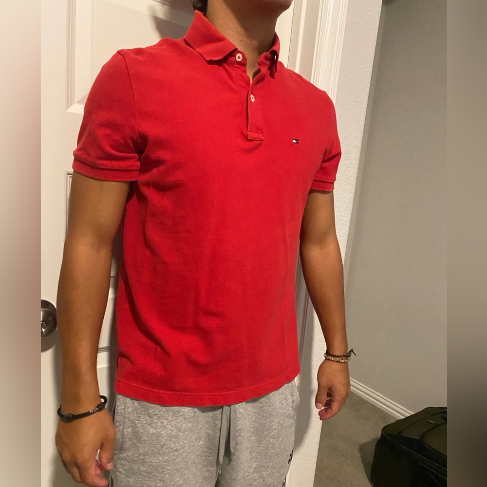 Red Tommy Hilfiger Polo